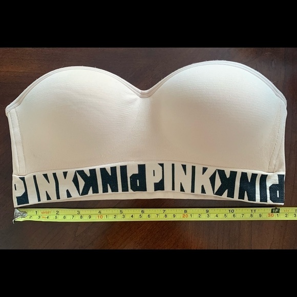 Victoria Secret pink strapless bra size tag missing please review measurements S - Picture 3 of 5